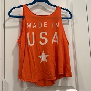 Wildfox Red “Made in the USA” crop top tank (size small)